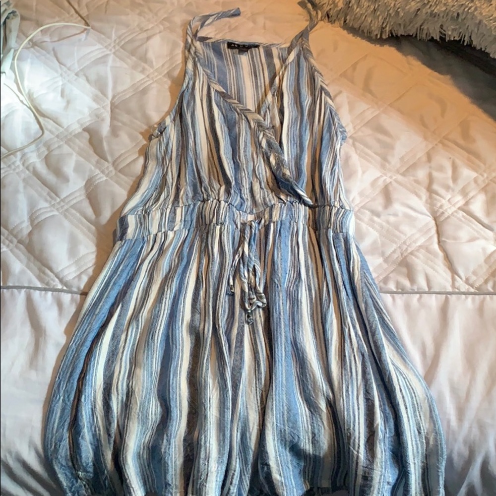 Light blue and white romper